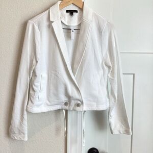 Banana Republic Knit Cropped Peacoat Blazer Jacket White